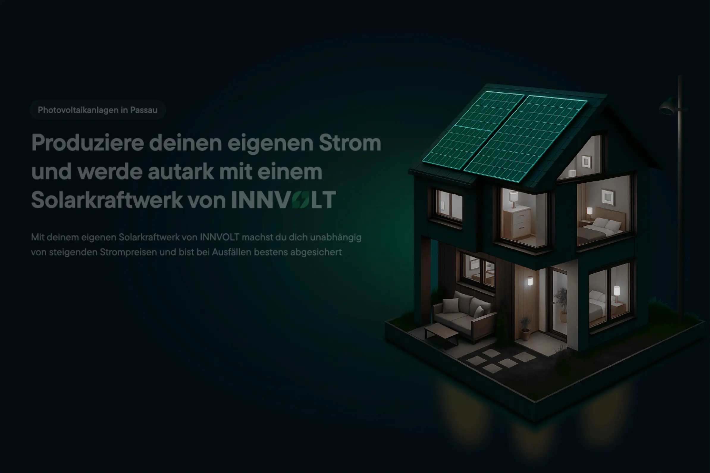 Mit einem Solarkraftwerk von INNVOLT machst du dich unabhängig von steigenden Strompreisen und bist bei Ausfällen bestens abgesichert.